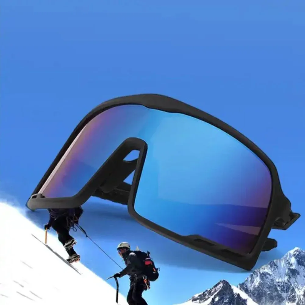Men Sunglasses Blue Mirror Lens Wrap Around Driving Running Fishing Style Lentes